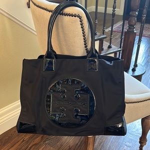 Tory Burch Ella Large Nylon Tote Bag Black